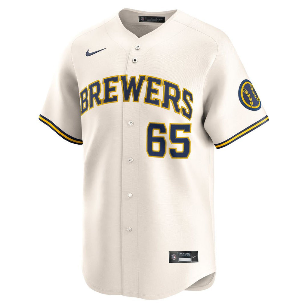 Milwaukee Brewers Nike Cream Authentic MLB Jersey