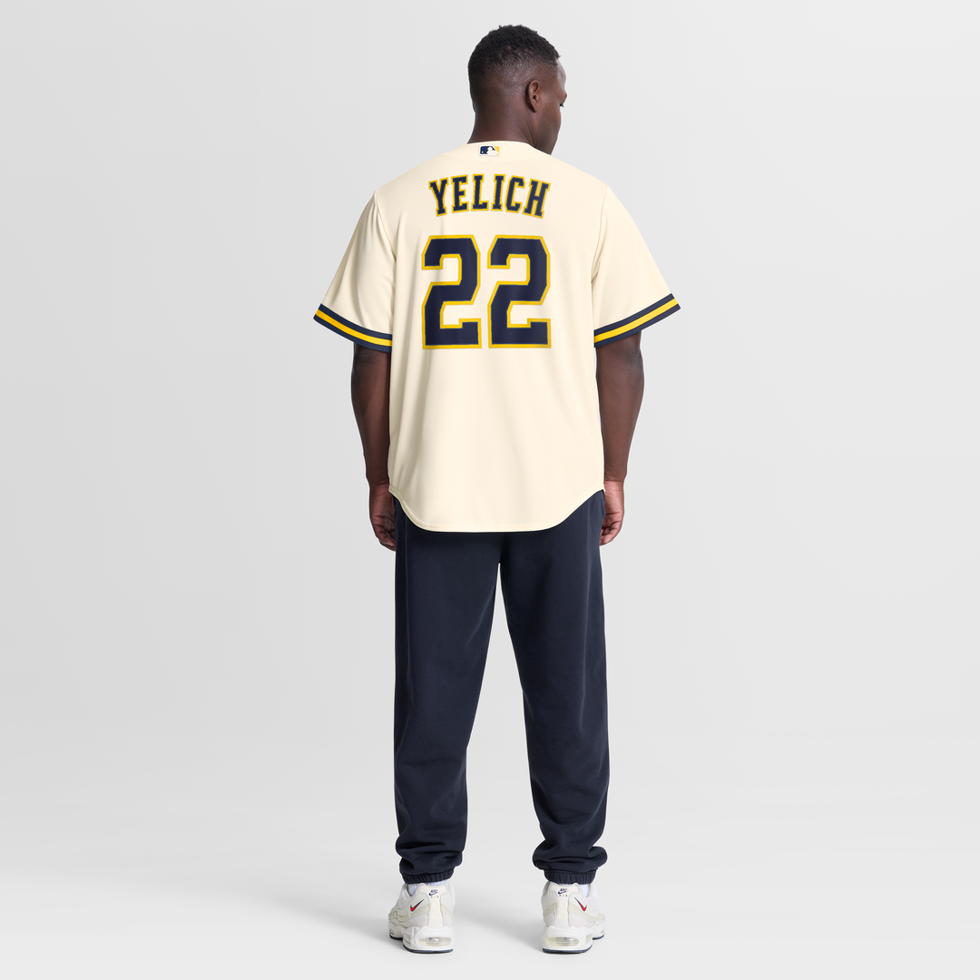Milwaukee Brewers Nike Cream Replica MLB Jersey