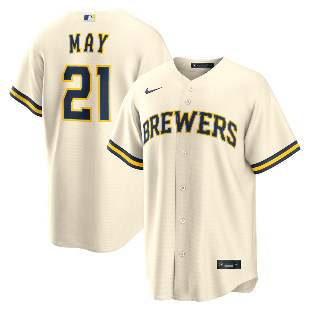 Milwaukee Brewers Nike Cream Replica MLB baseball jersey