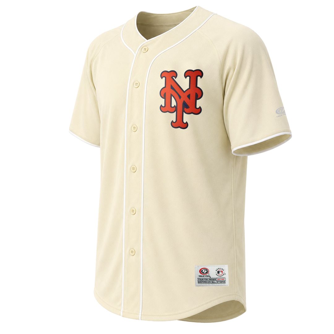 New York Mets Stitches Cream Authentic MLB Jersey