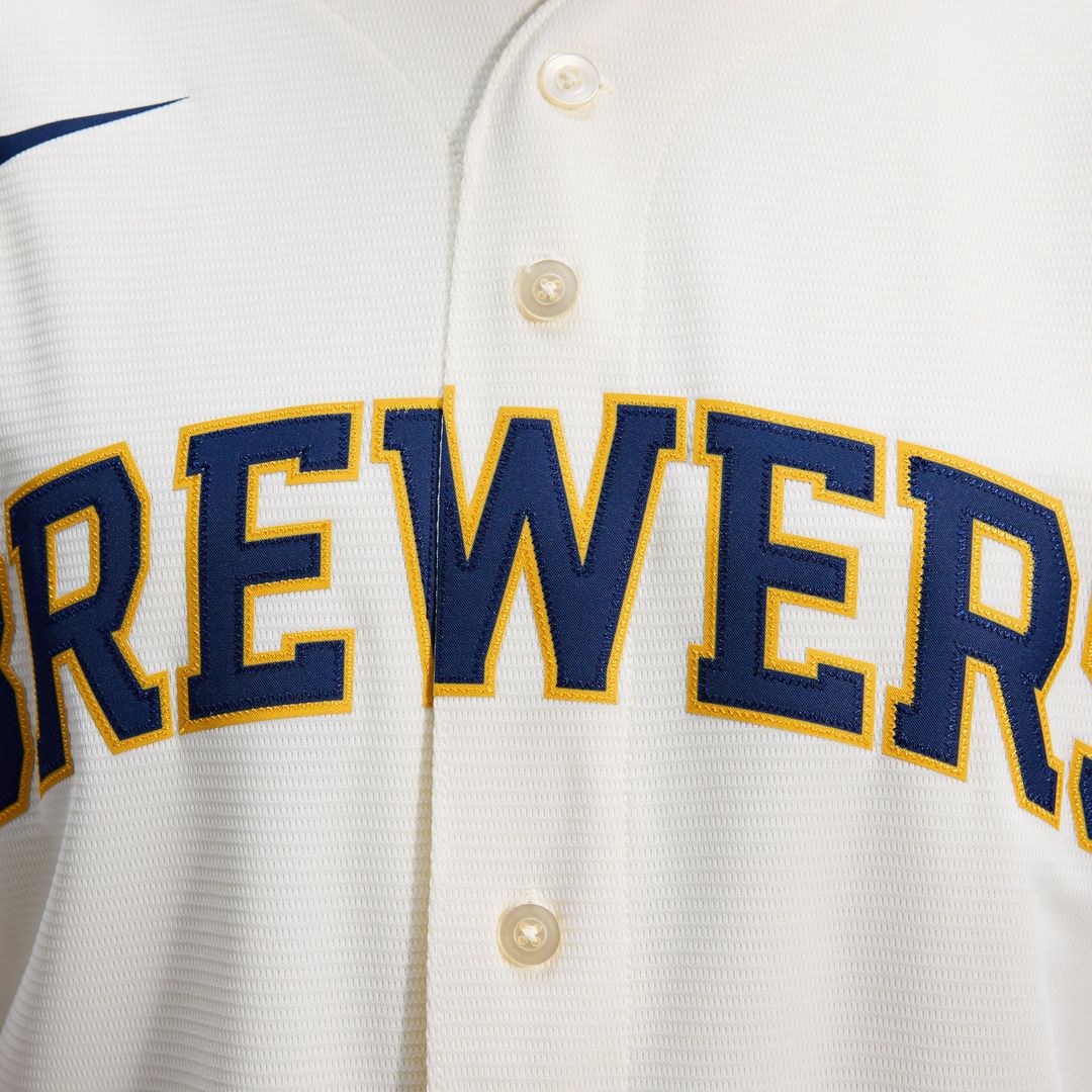 Milwaukee Brewers Nike Cream Replica MLB Jersey