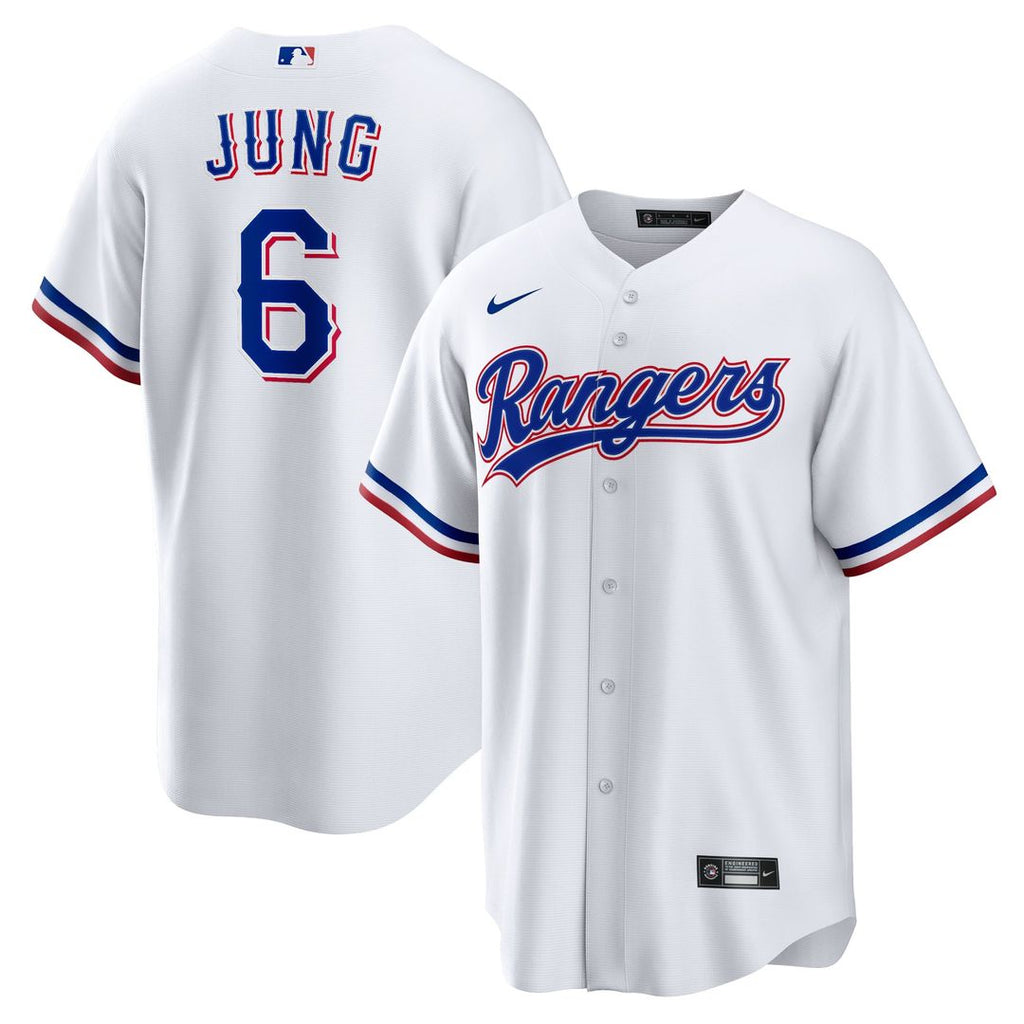 Texas Rangers Nike White Replica MLB baseball jersey