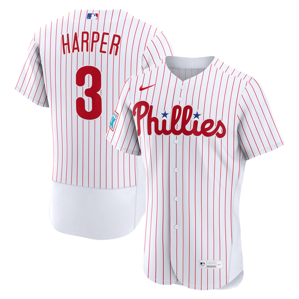 Philadelphia Phillies Nike White Authentic MLB baseball jersey