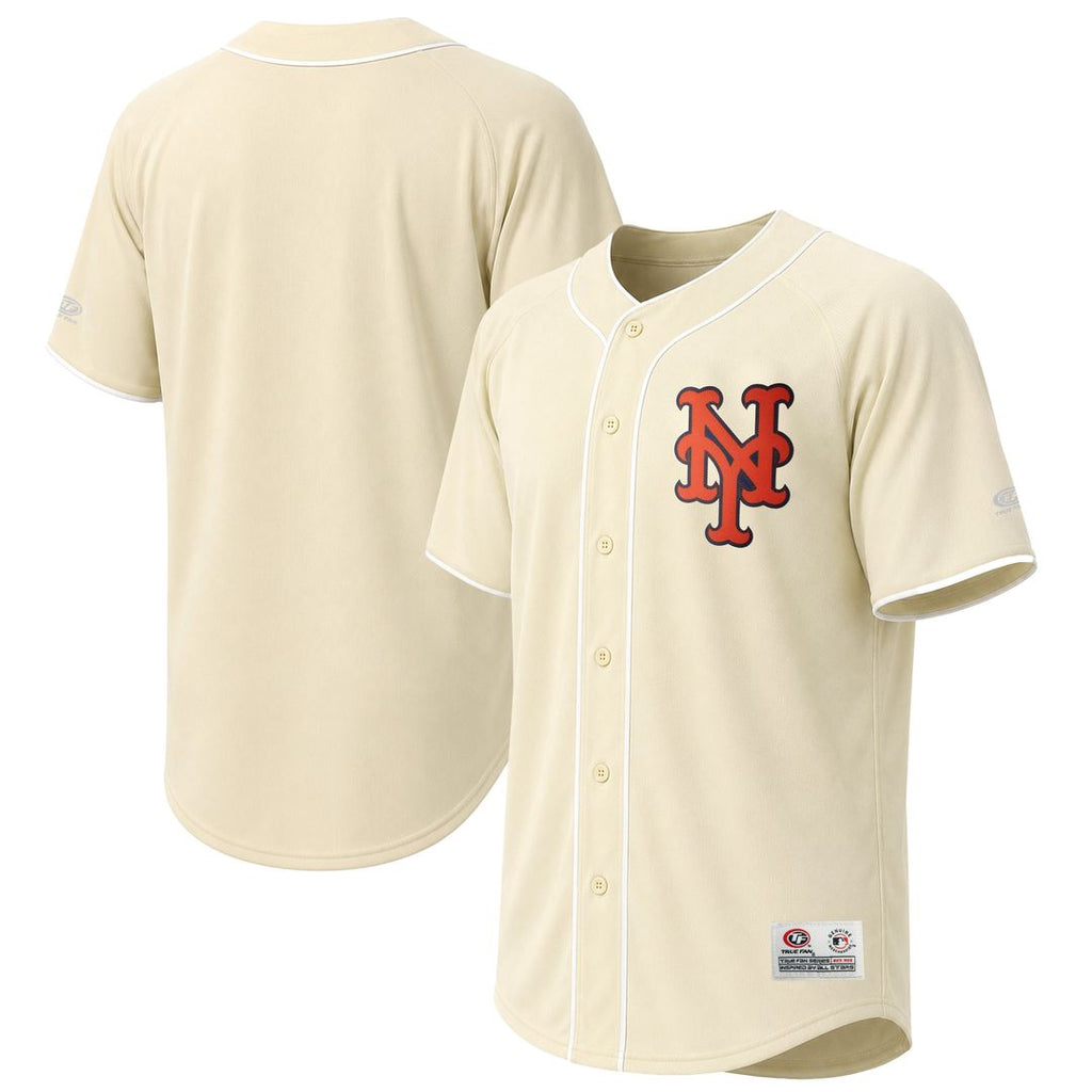 New York Mets Stitches Cream Authentic MLB baseball jersey