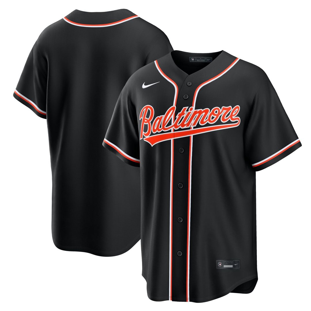 Baltimore Orioles Nike Black Replica MLB baseball jersey