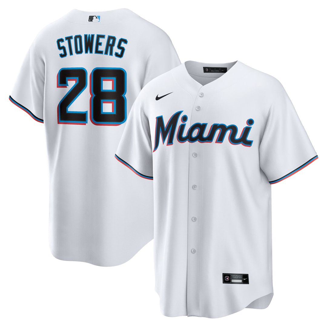 Miami Marlins Nike White Replica MLB baseball jersey
