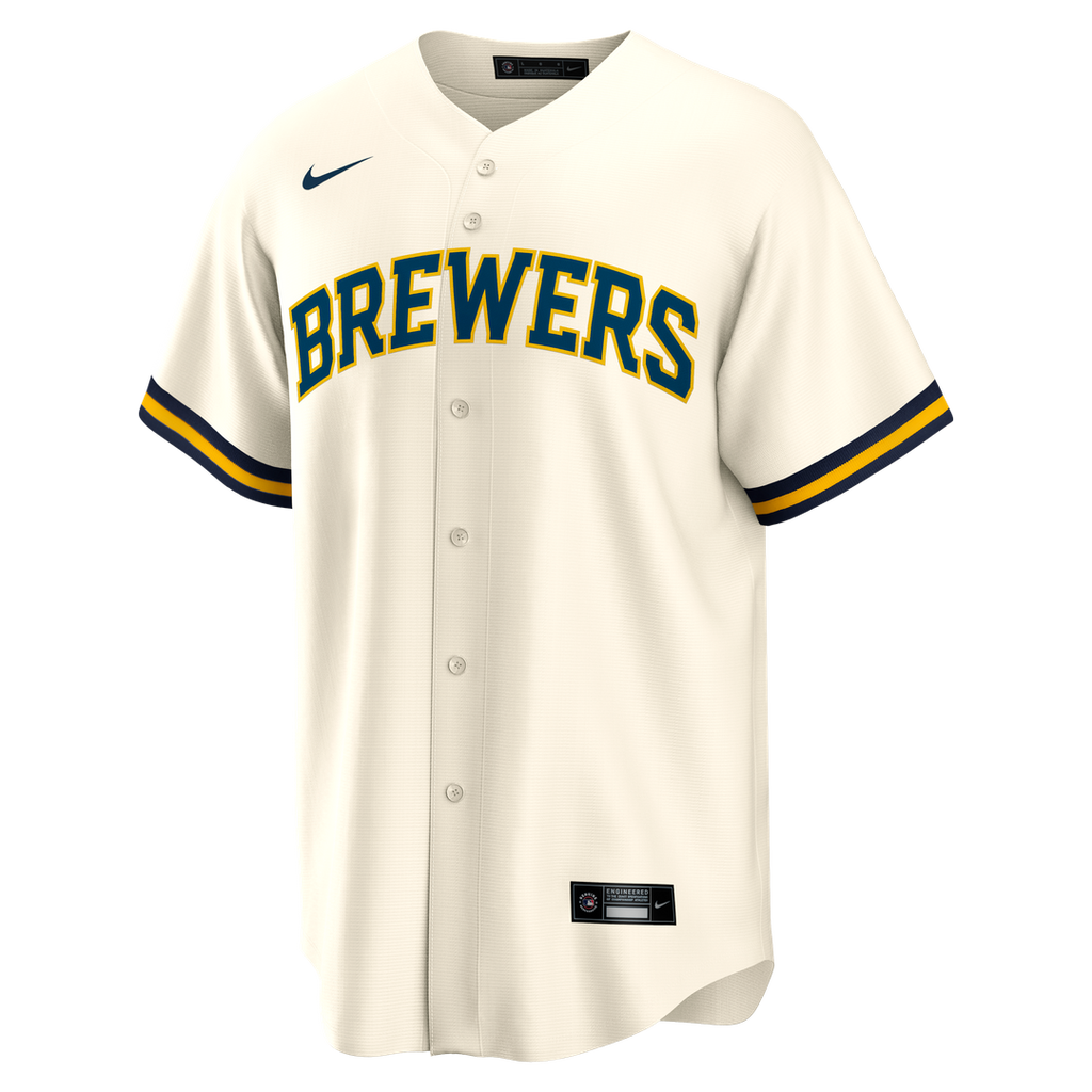 Milwaukee Brewers Nike Cream Replica MLB Jersey