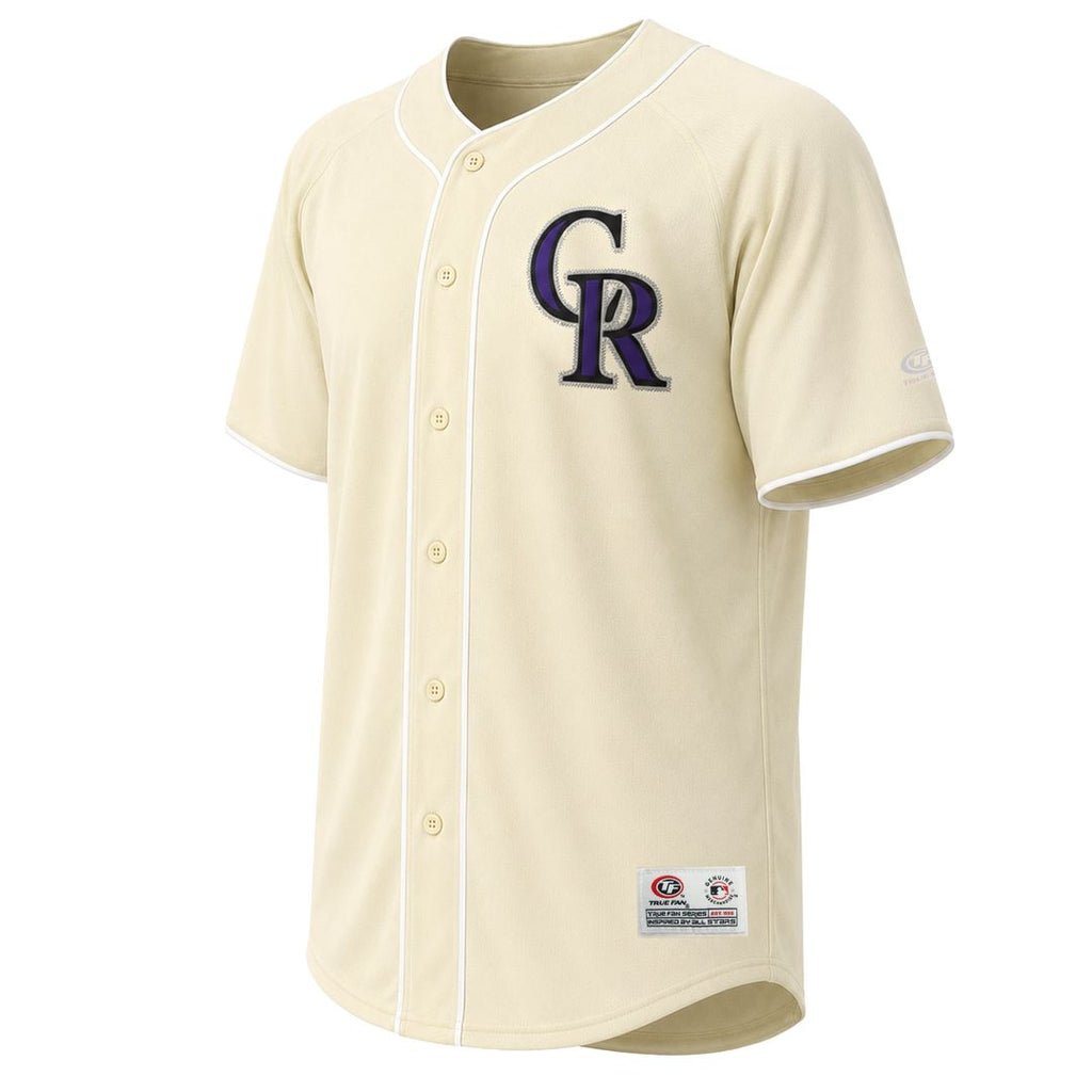 Colorado Rockies Stitches Cream Authentic MLB Jersey