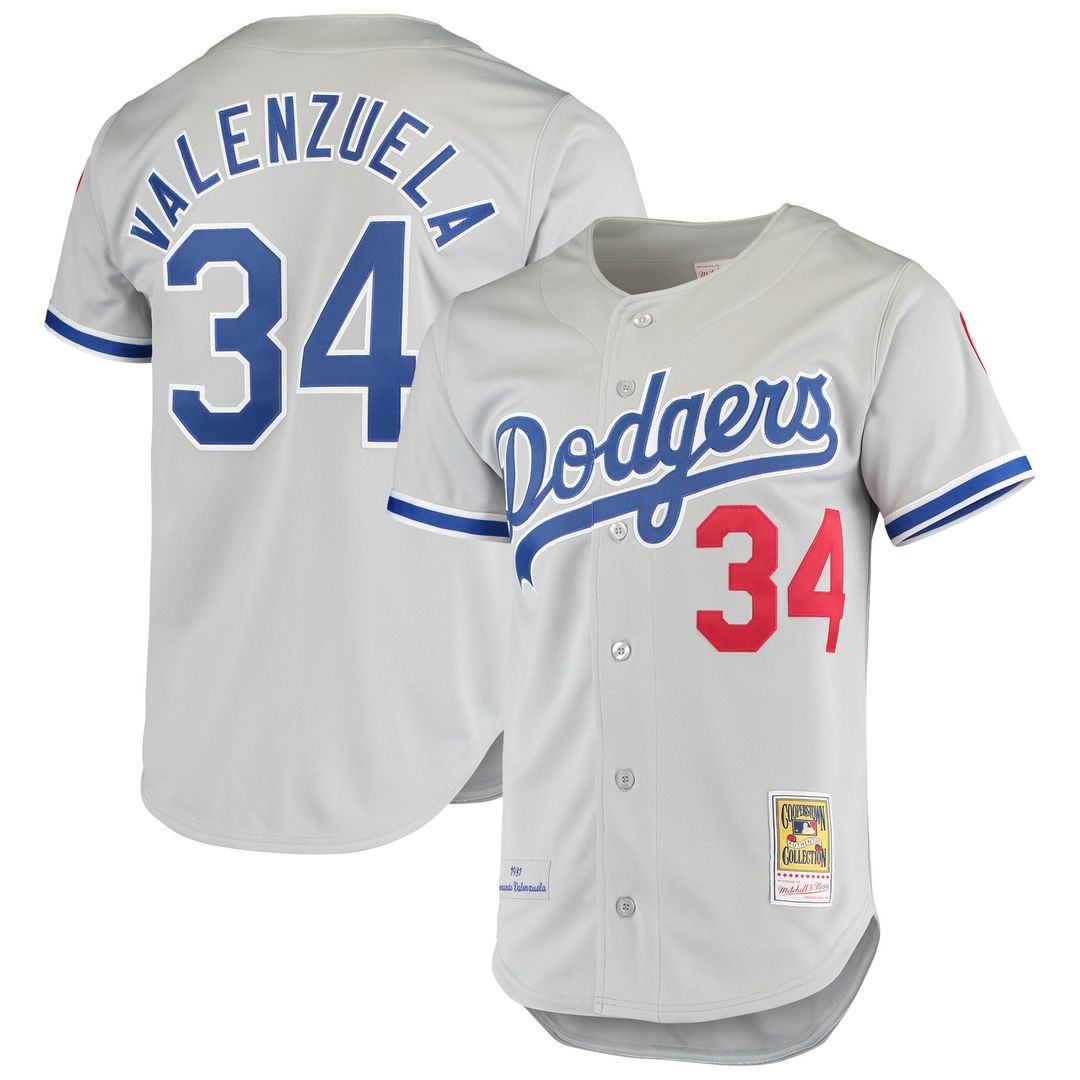 Los Angeles Dodgers Mitchell & Ness Gray Authentic MLB Jersey