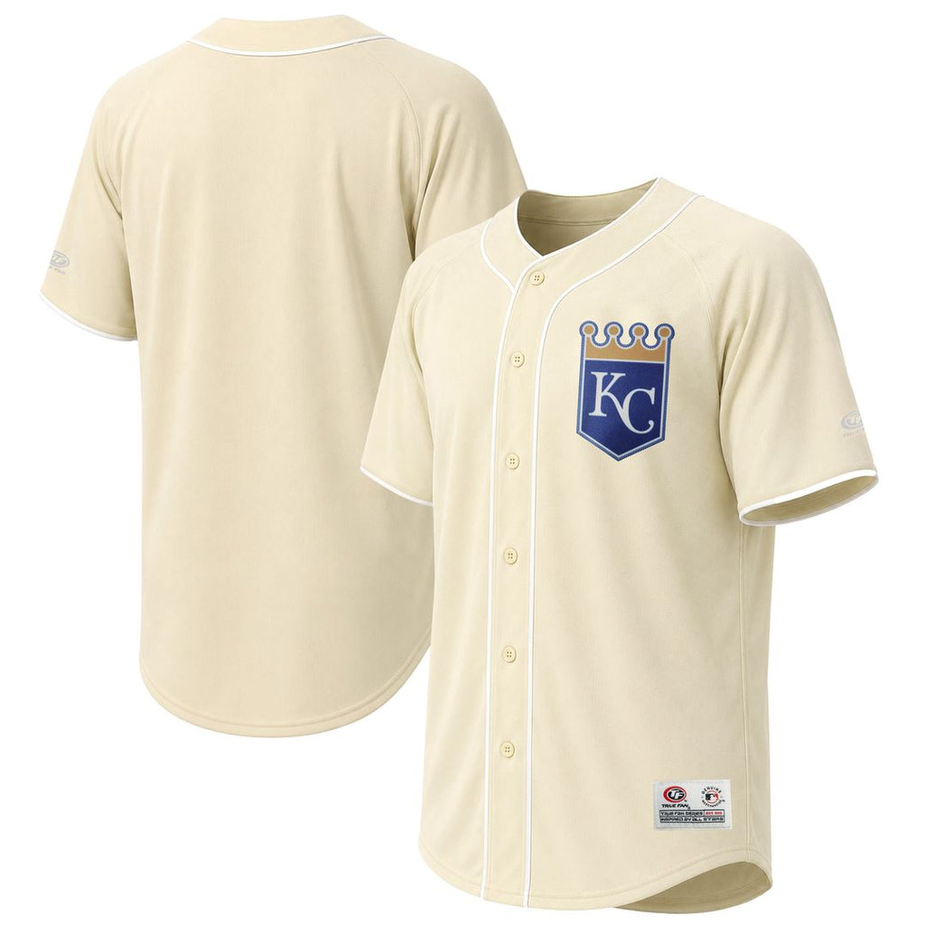 Kansas City Royals Stitches Cream Authentic MLB baseball jersey