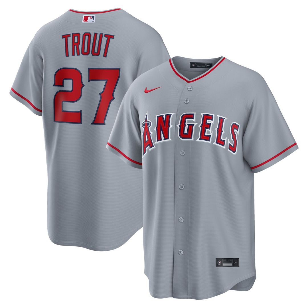 Los Angeles Angels Nike Gray Replica MLB baseball jersey
