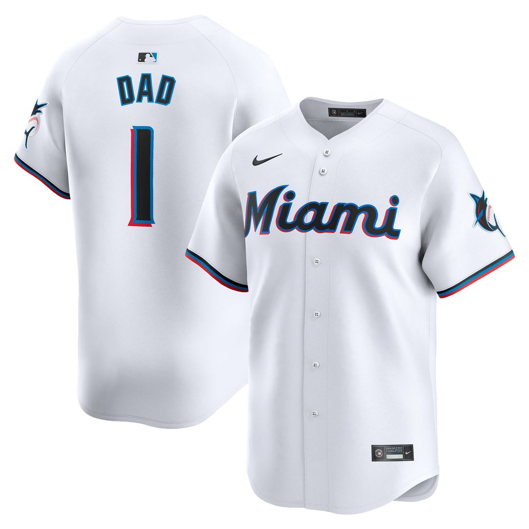Miami Marlins Nike White Authentic MLB baseball jersey