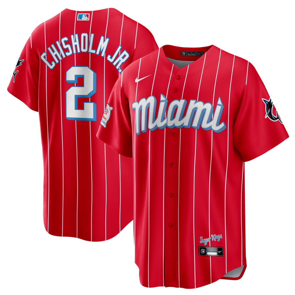 Miami Marlins Nike Red Replica MLB baseball jersey