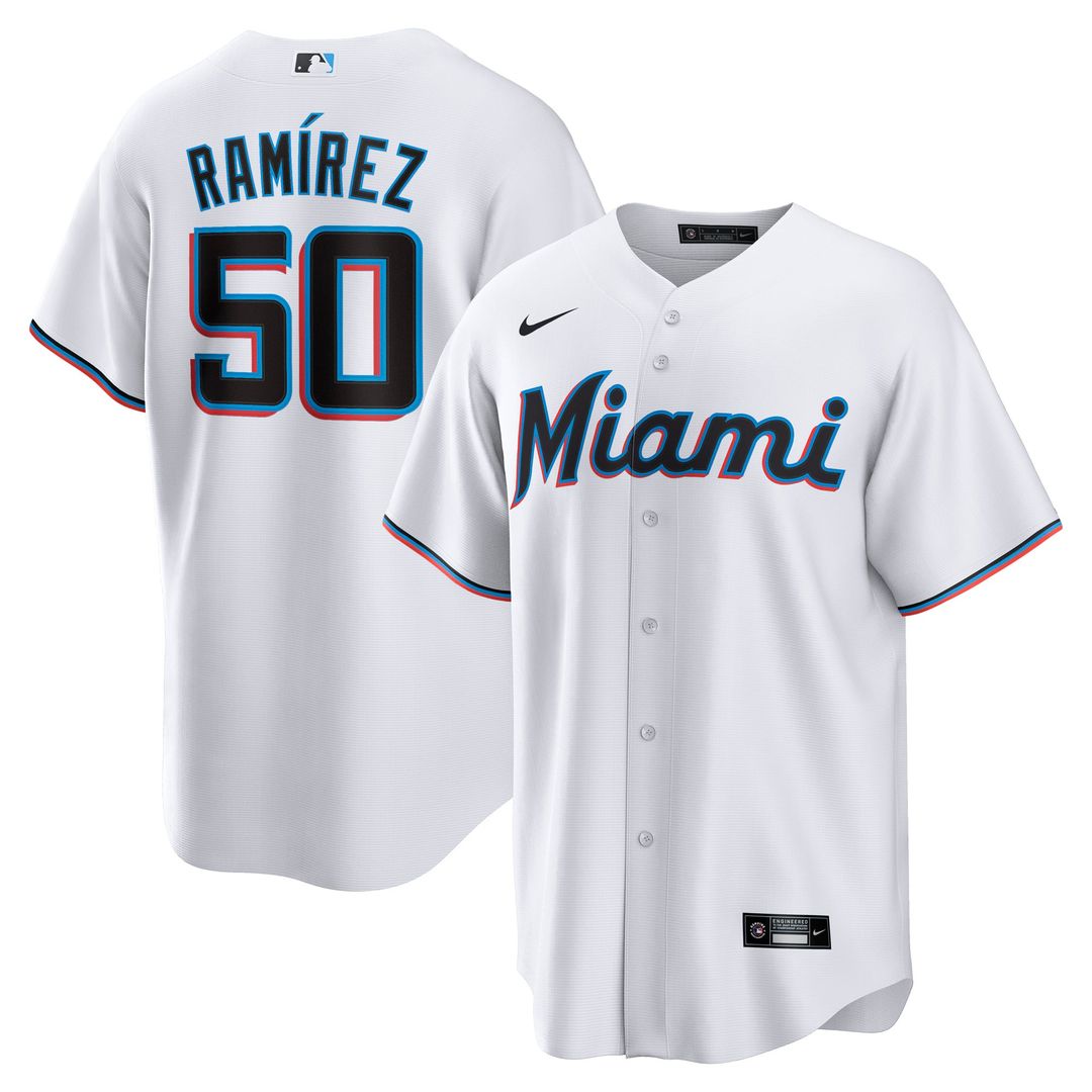 Miami Marlins Nike White Replica MLB baseball jersey