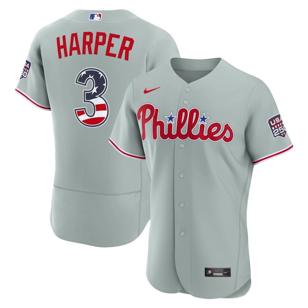 Philadelphia Phillies Nike Gray Authentic MLB baseball jersey
