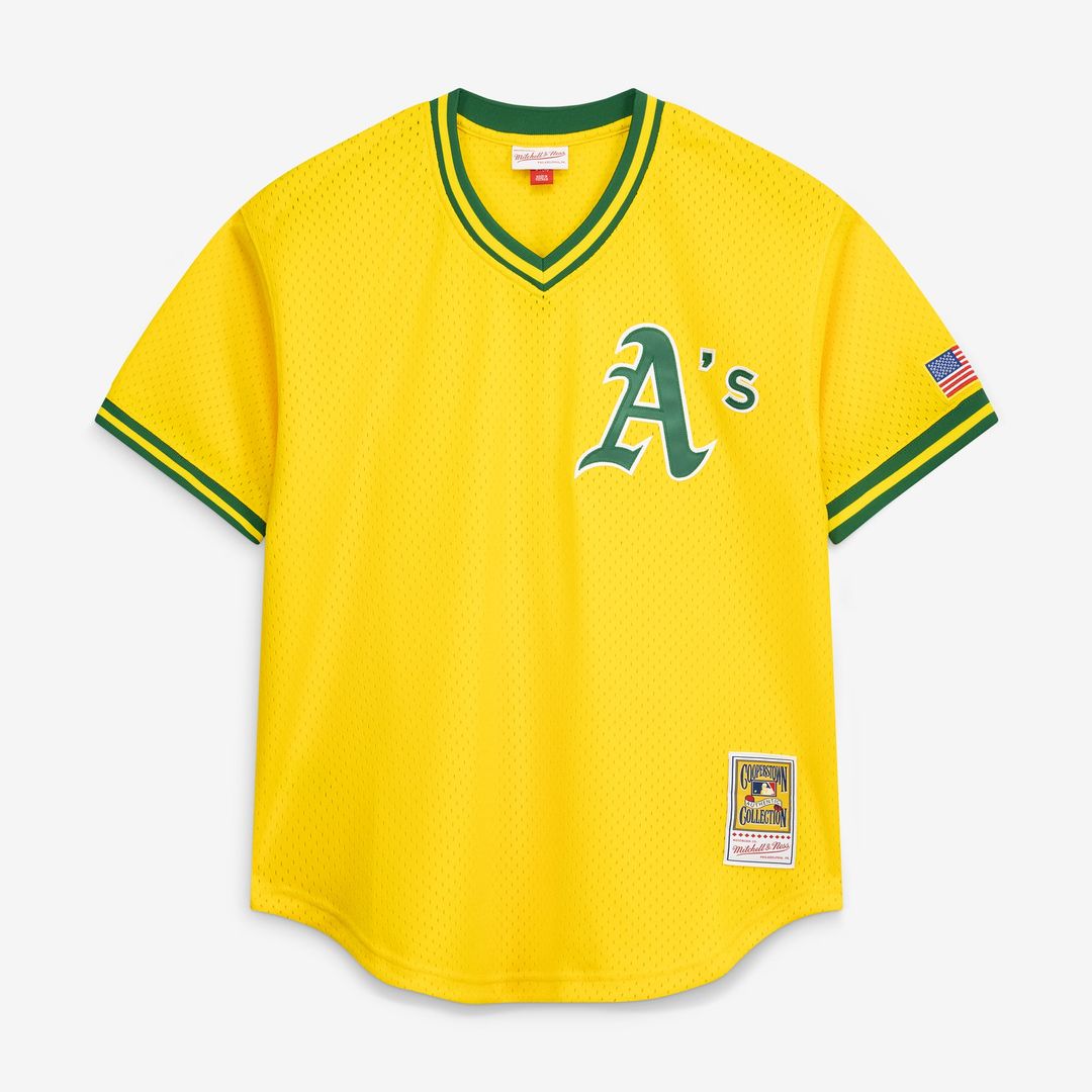Athletics Mitchell & Ness Yellow Authentic MLB Jersey
