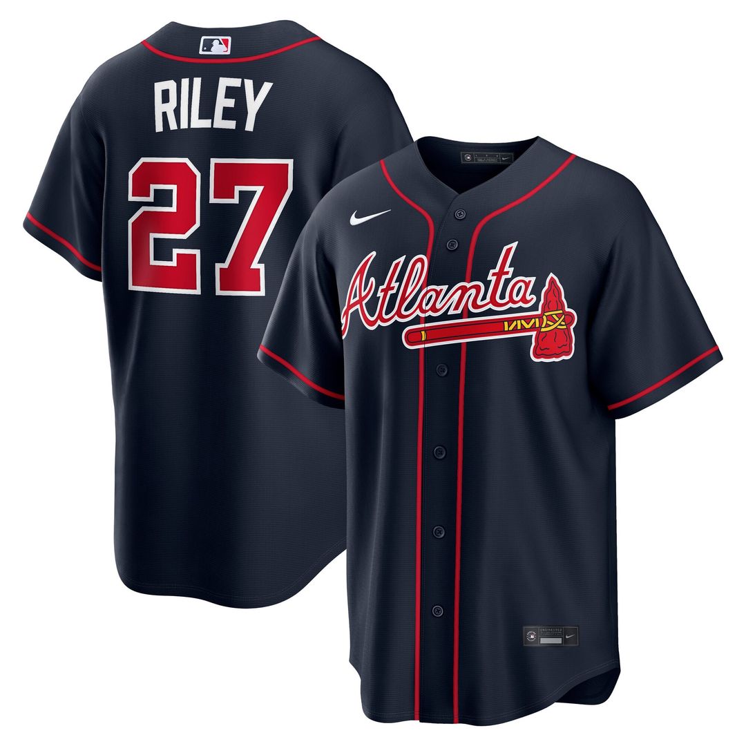Atlanta Braves Nike Navy Replica MLB baseball jersey