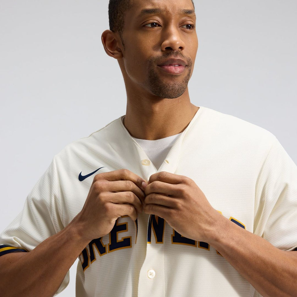 Milwaukee Brewers Nike Cream Replica MLB Jersey