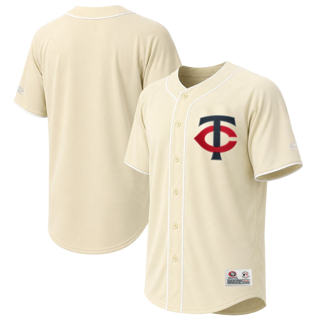 Minnesota Twins Stitches Cream Authentic MLB baseball jersey