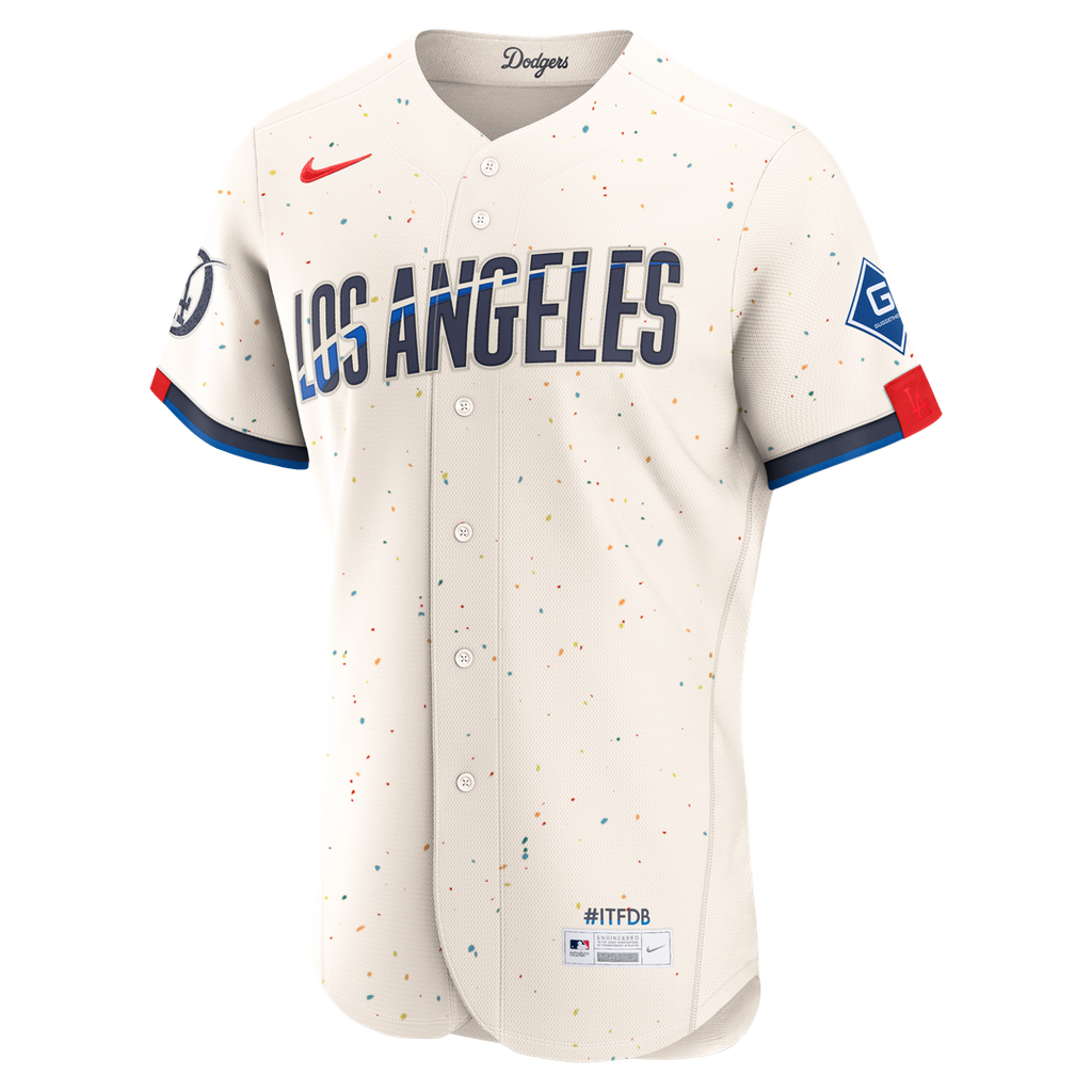 Los Angeles Dodgers Nike Cream Authentic MLB Jersey