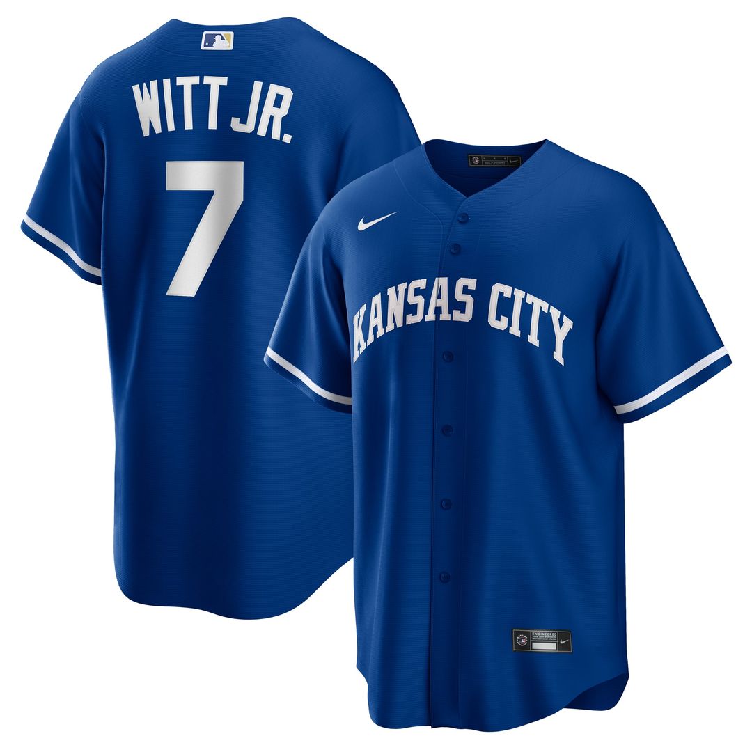 Kansas City Royals Nike Blue Replica MLB baseball jersey