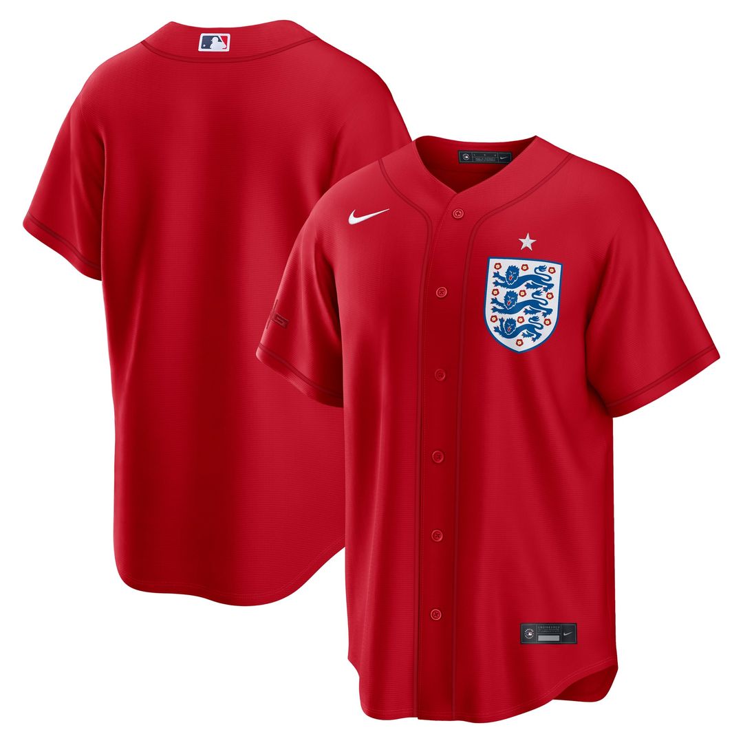 England National Team Nike Red Replica MLB baseball jersey