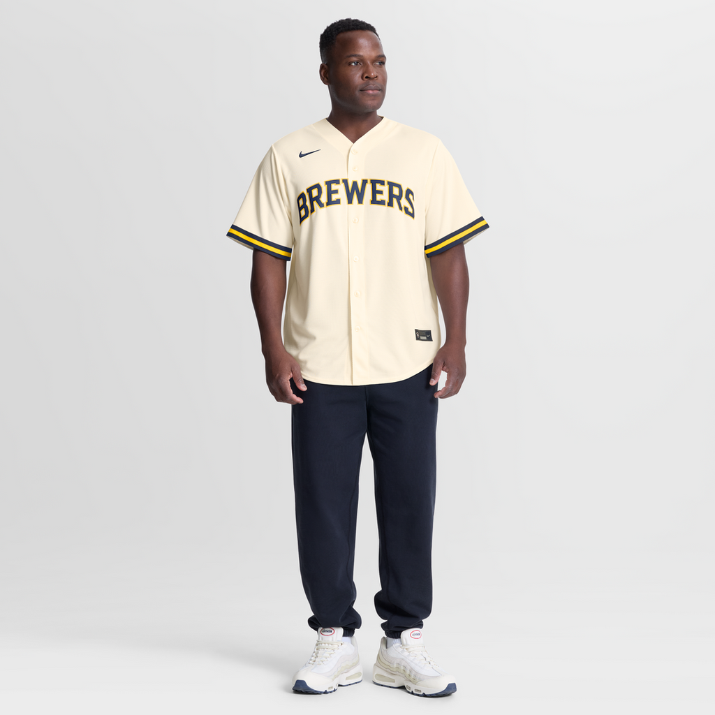 Milwaukee Brewers Nike Cream Replica MLB Jersey