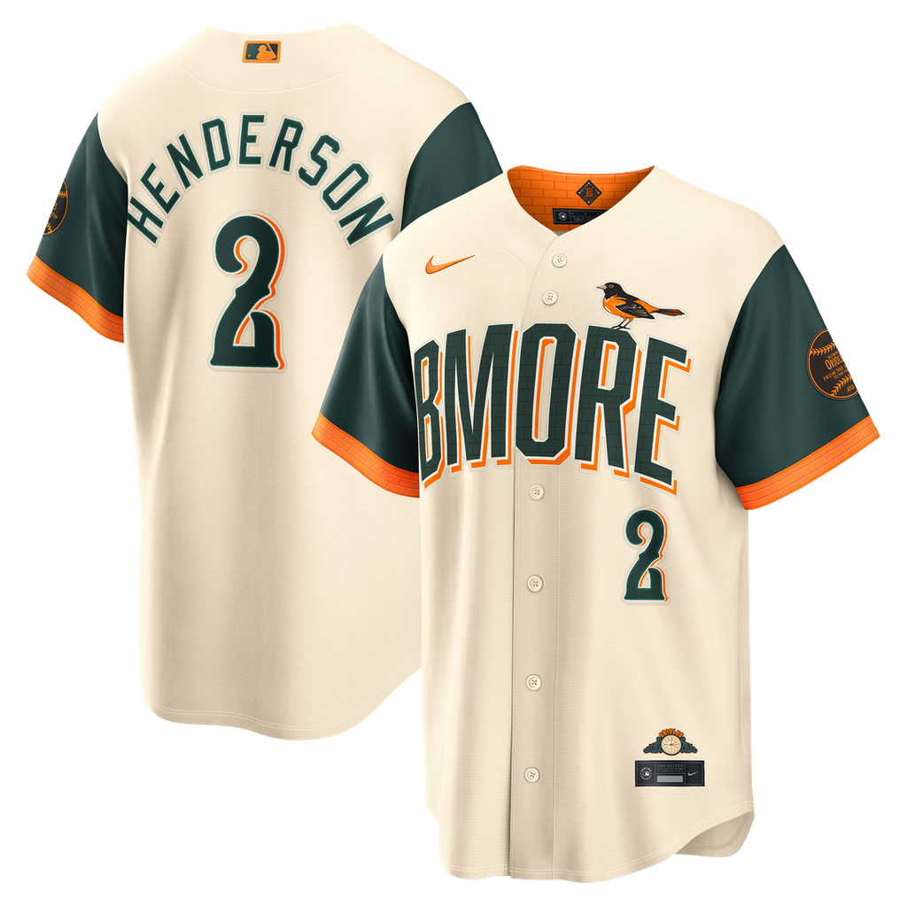 Baltimore Orioles Nike Cream MLB baseball jersey