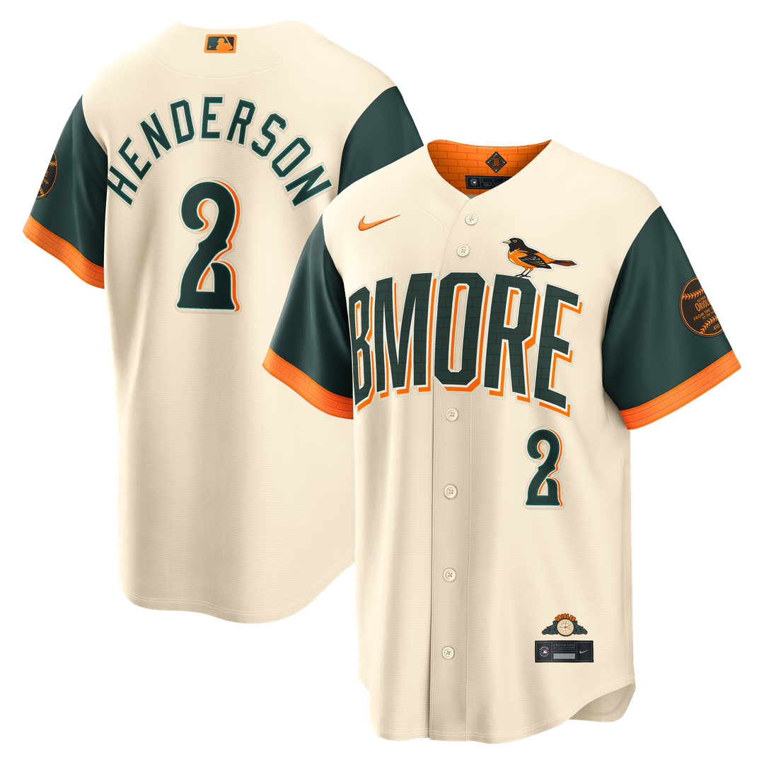 Baltimore Orioles Nike Cream MLB baseball jersey