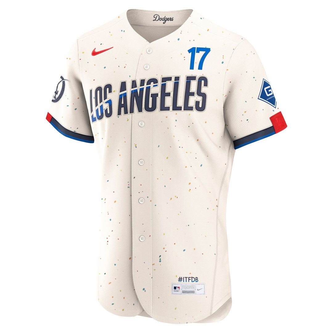 Los Angeles Dodgers Nike Cream Authentic MLB Jersey