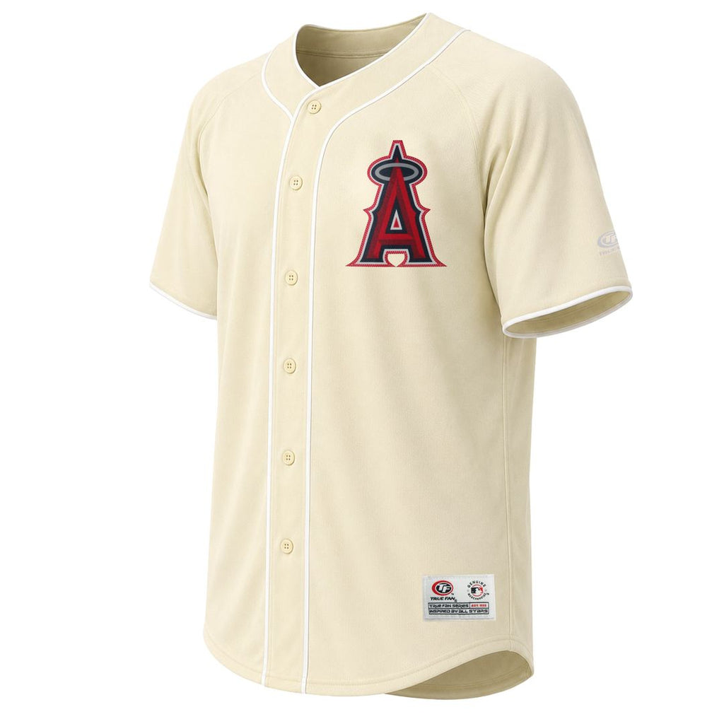 Los Angeles Angels Stitches Cream Authentic MLB Jersey