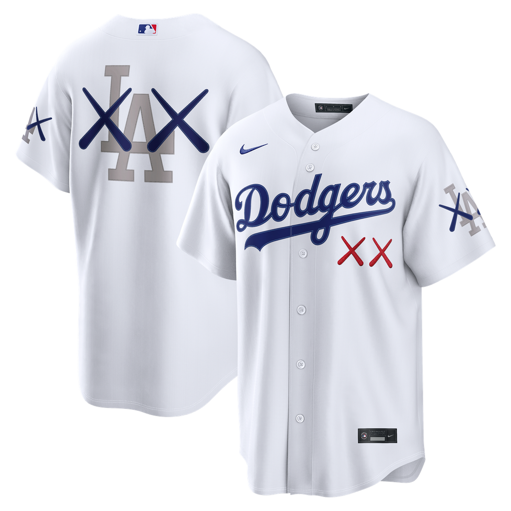 Los Angeles Dodgers Nike x KAWS White MLB baseball jersey