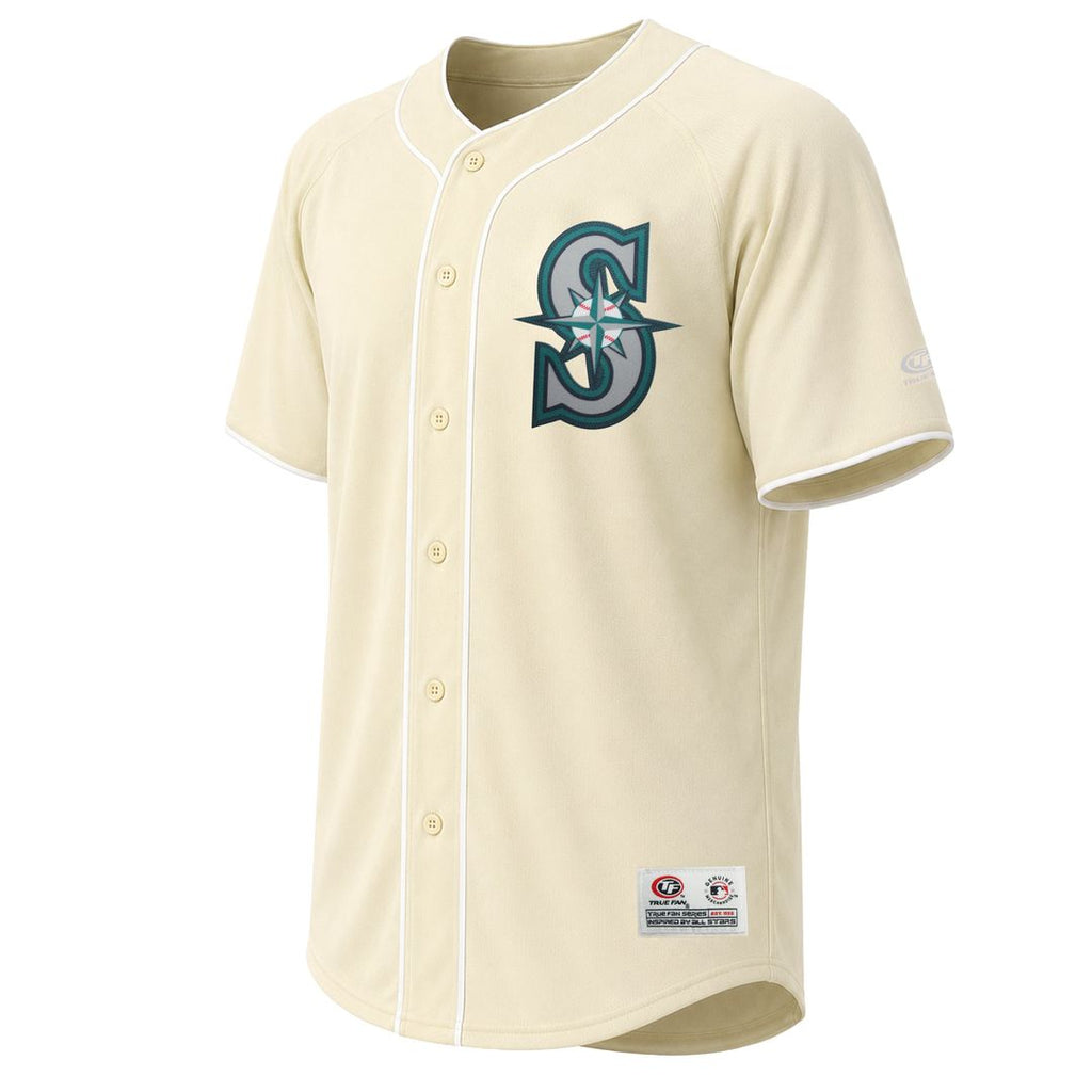 Seattle Mariners Stitches Cream Authentic MLB Jersey