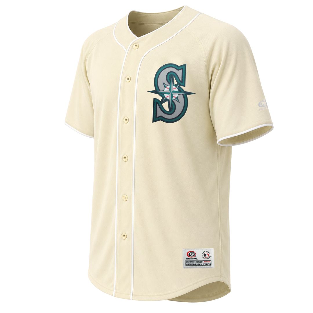 Seattle Mariners Stitches Cream Authentic MLB Jersey