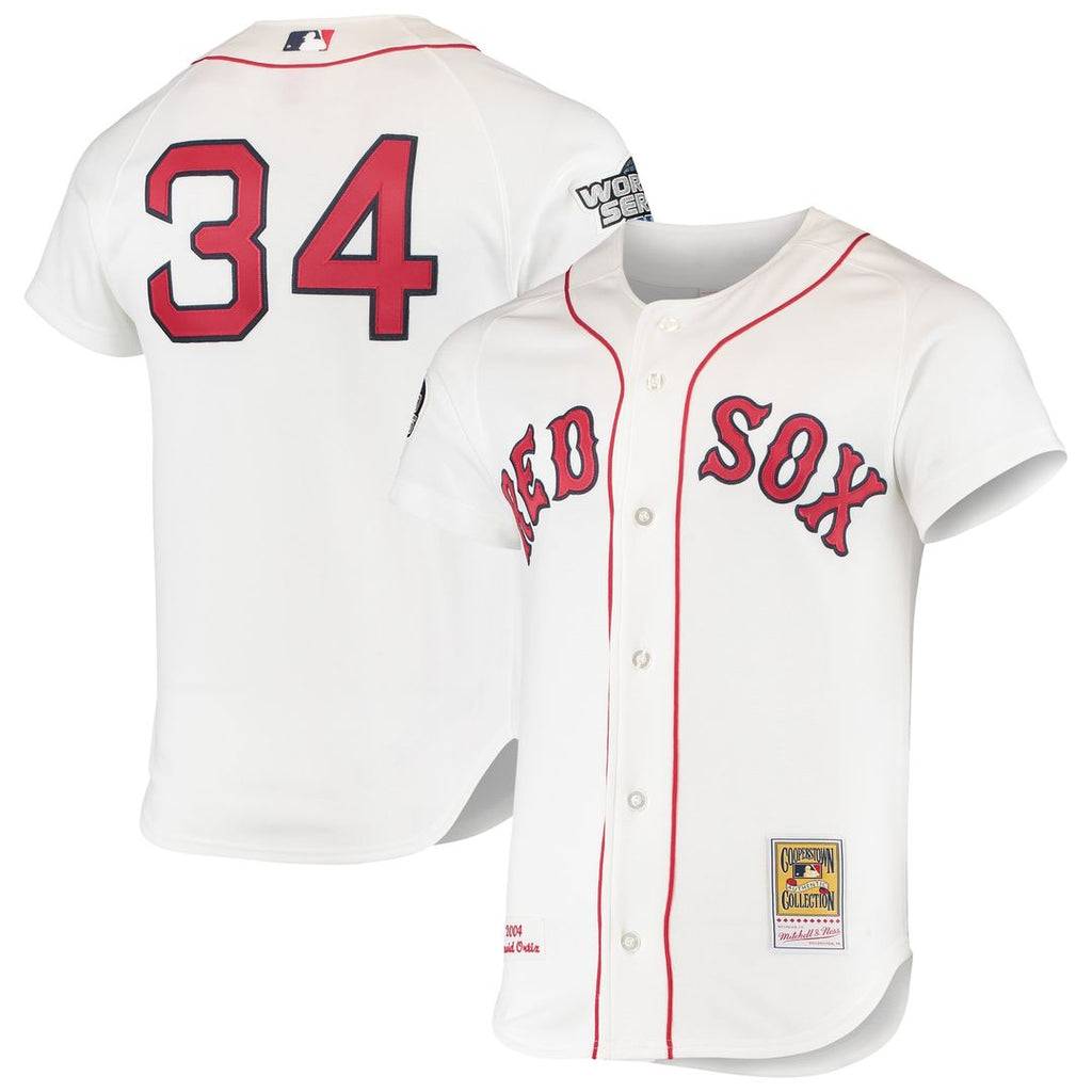 Boston Red Sox Mitchell & Ness White Authentic MLB baseball jersey