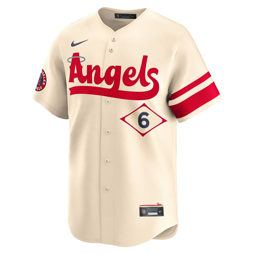 Los Angeles Angels Nike Cream MLB Jersey
