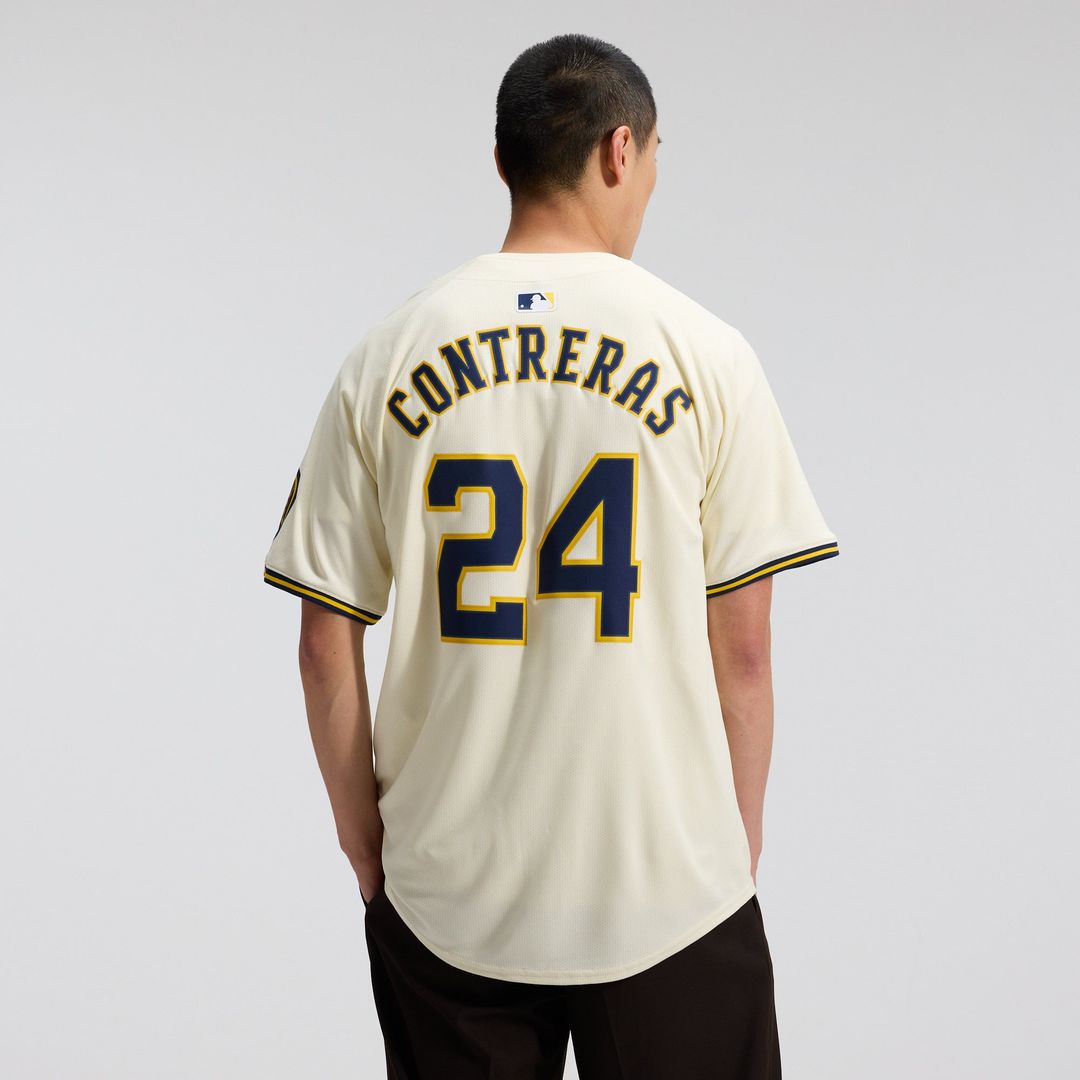 Milwaukee Brewers Nike Cream Authentic MLB Jersey