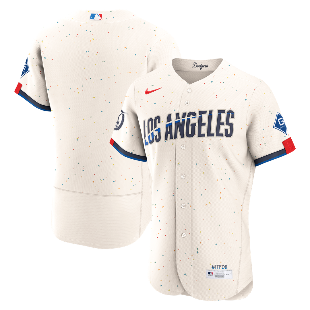 Los Angeles Dodgers Nike Cream Authentic MLB baseball jersey
