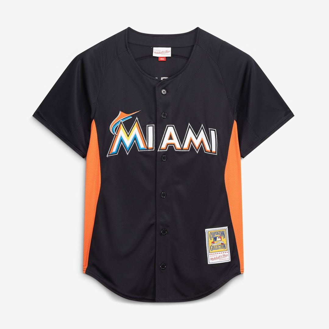 Miami Marlins Mitchell & Ness Black Authentic MLB Jersey
