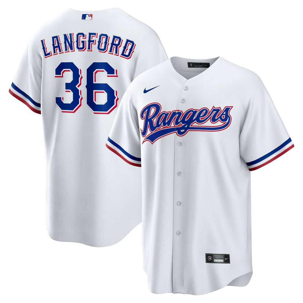 Texas Rangers Nike White Replica MLB baseball jersey