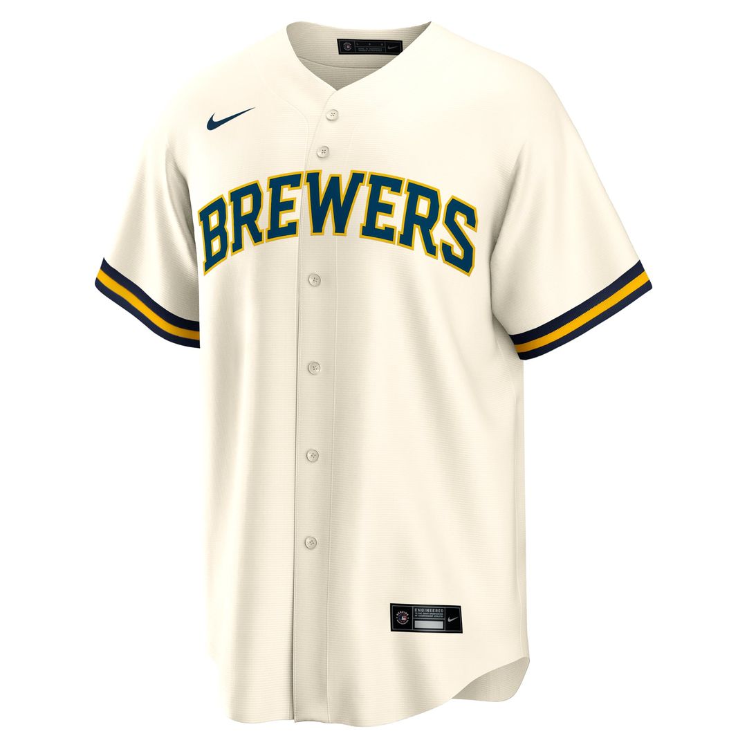 Milwaukee Brewers Nike Cream Replica MLB Jersey