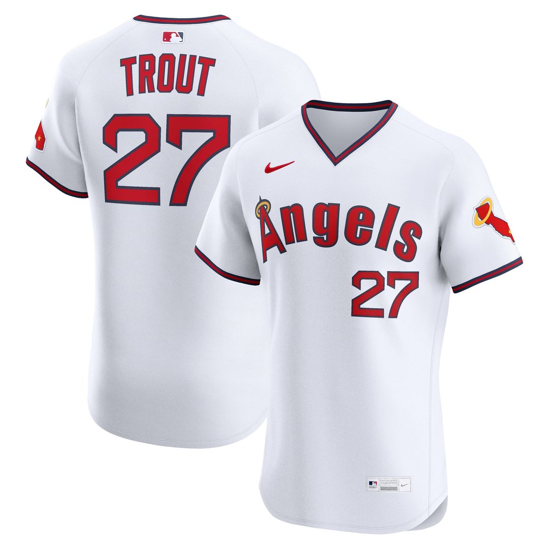 Los Angeles Angels Nike White Authentic MLB baseball jersey