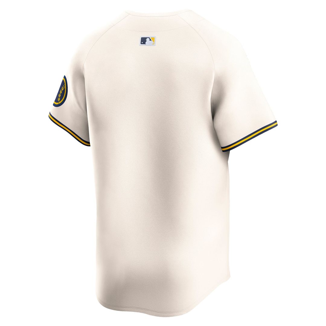 Milwaukee Brewers Nike Cream Authentic MLB Jersey