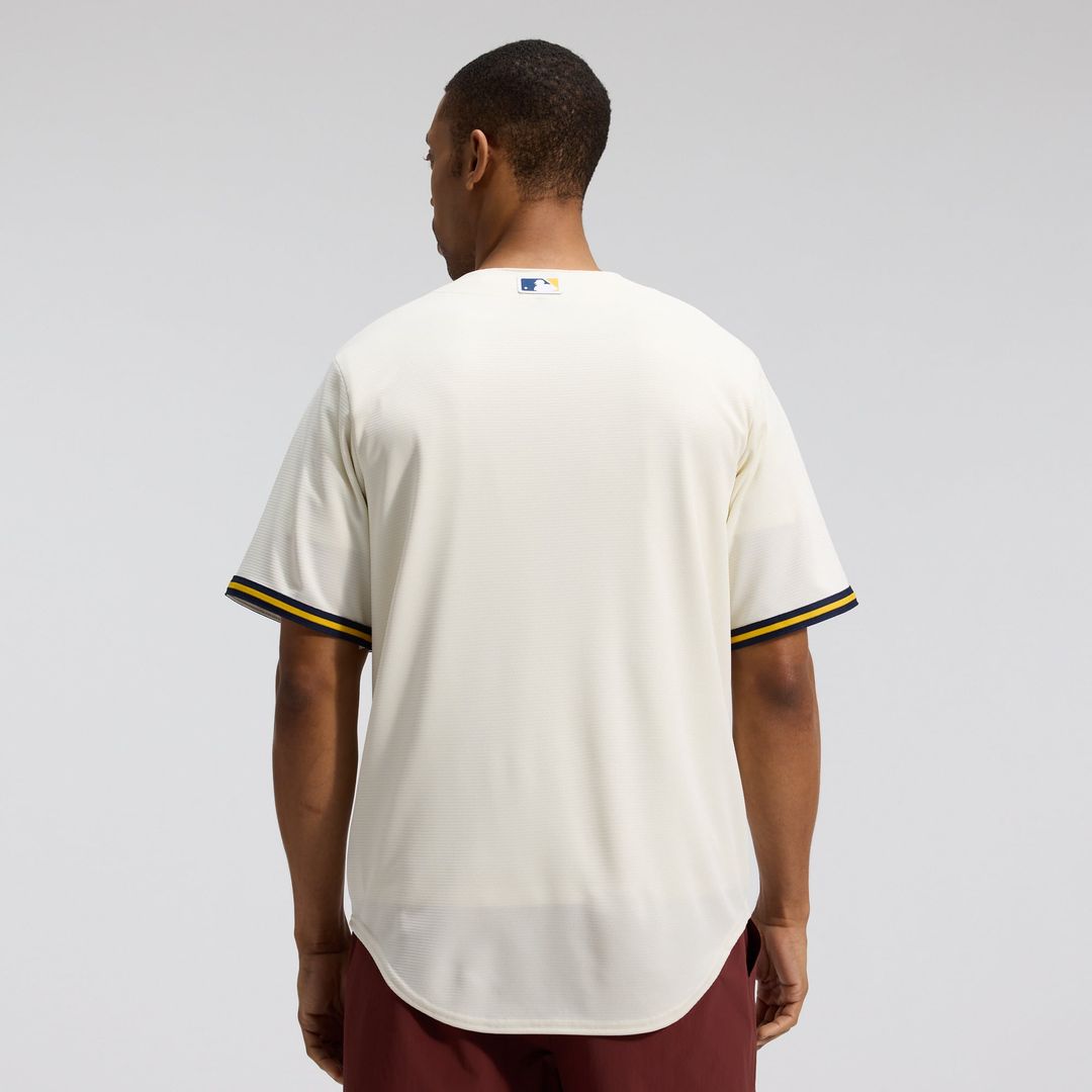 Milwaukee Brewers Nike Cream Replica MLB Jersey