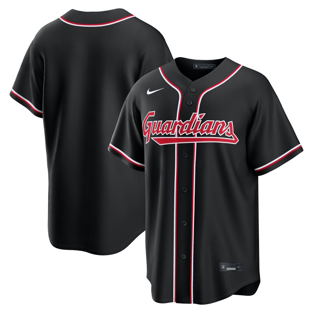 Cleveland Guardians Nike Black Replica MLB baseball jersey