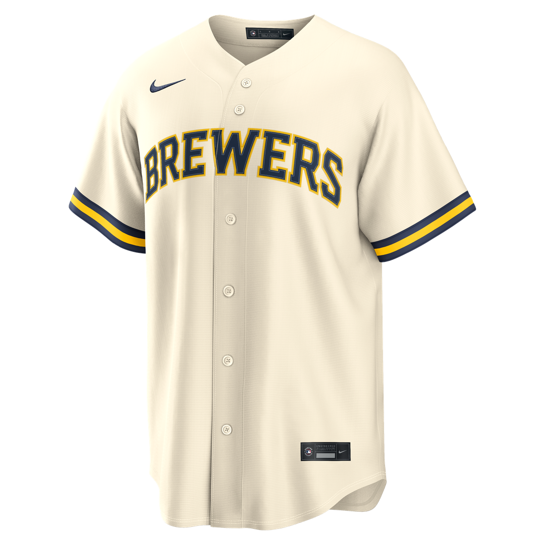 Milwaukee Brewers Nike Cream Replica MLB Jersey